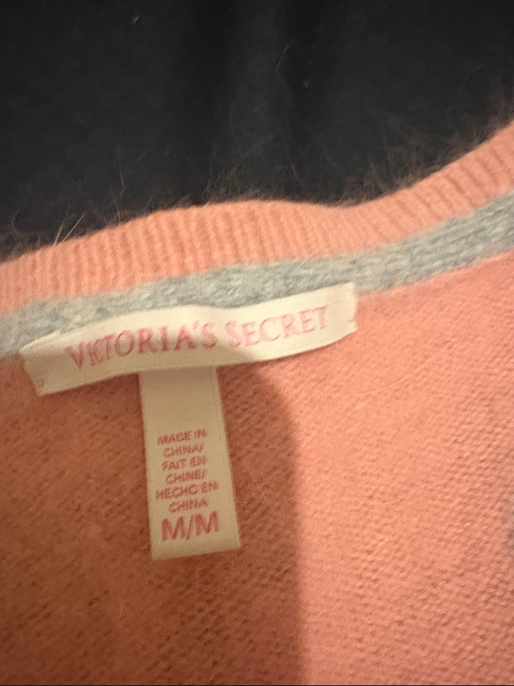 Vintage Y2K Victoria's Secret Pink Sweater with Silver Polka Dots - Picture 2 of 2